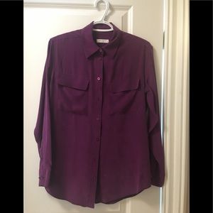 Equipment silk shirt purple (worn once) size XS.